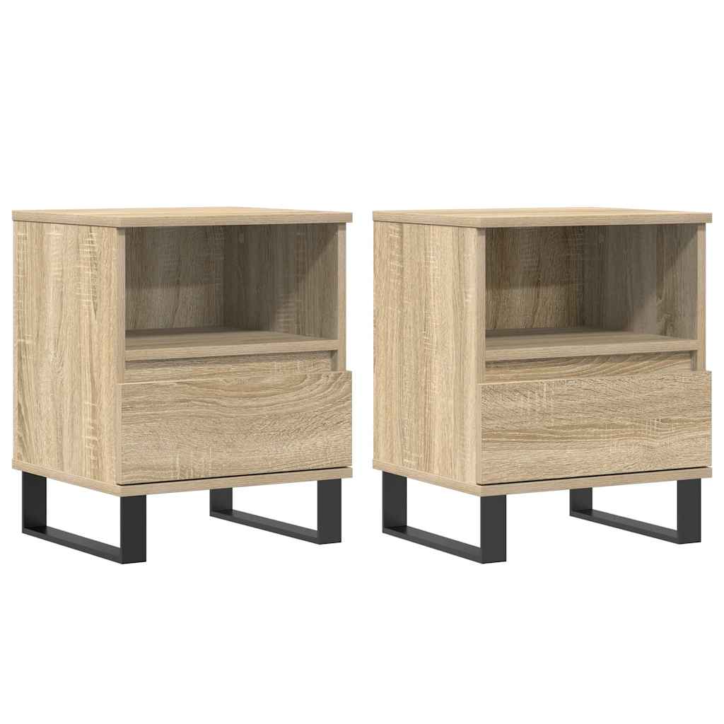 Mesas de cabeceira 2pcs derivados de madeira carvalho sonoma
