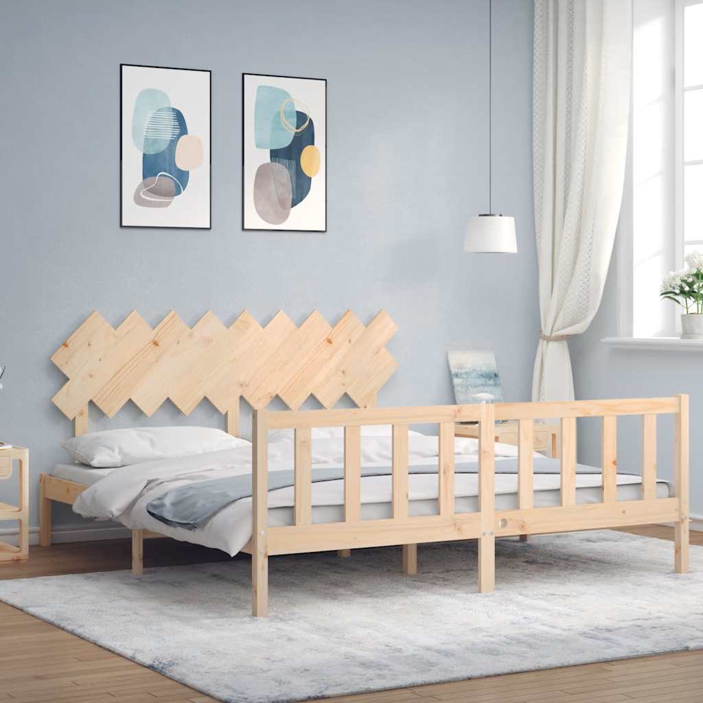 Estrutura de cama super king size com cabeceira madeira maciça