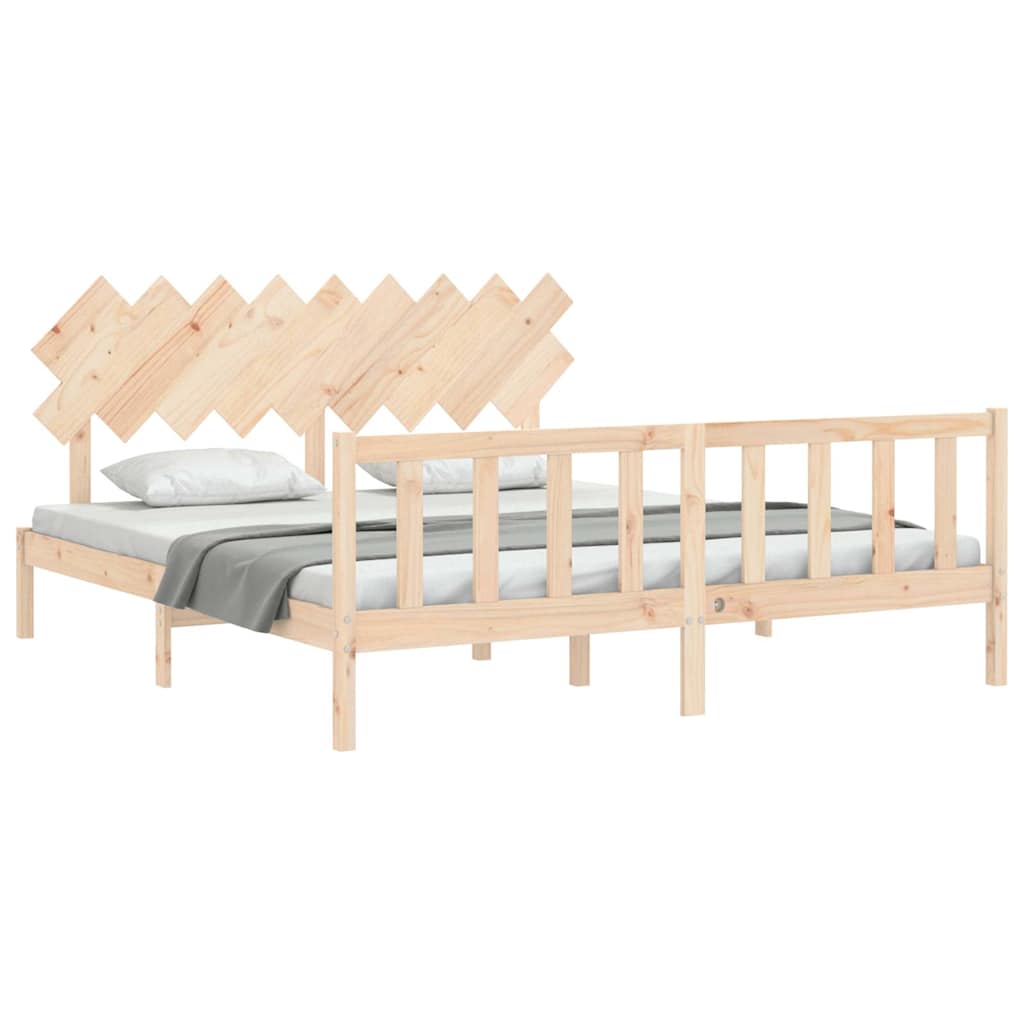 Estrutura de cama super king size com cabeceira madeira maciça