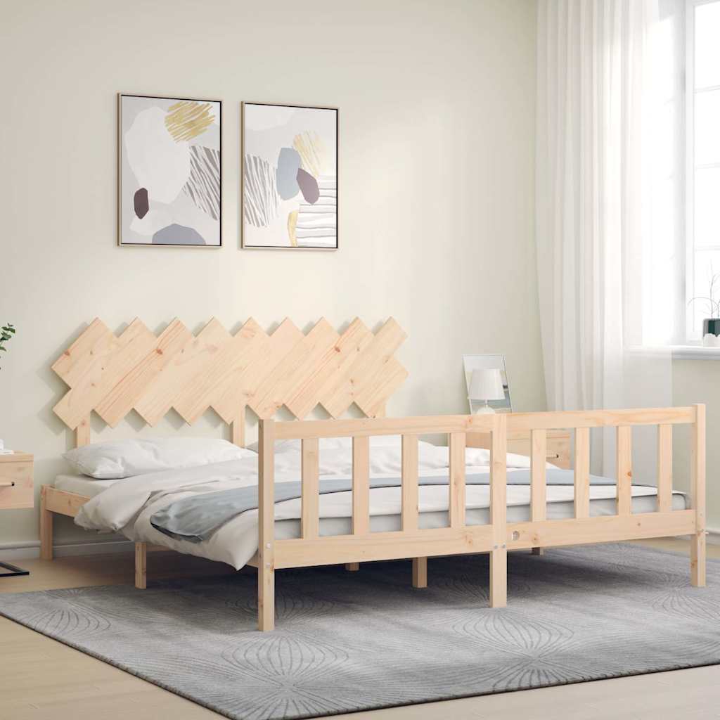 Estrutura de cama super king size com cabeceira madeira maciça