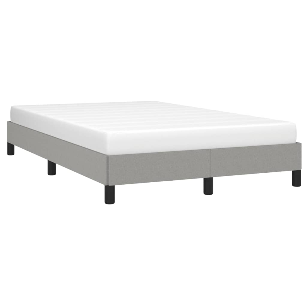 Estrutura de cama sem colchão cinza claro tecido