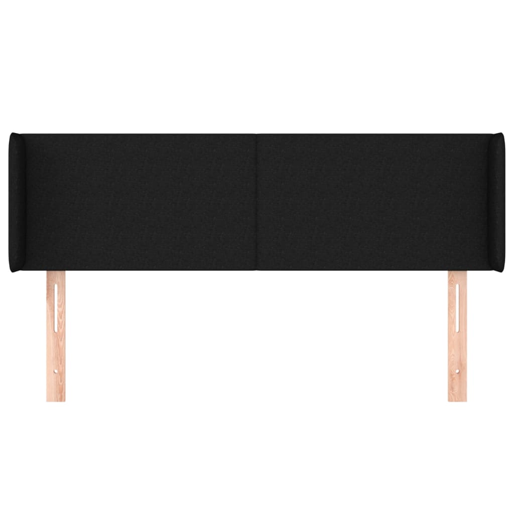 Cabeceira de cama c/ abas tecido 147x16x78/88 cm preto