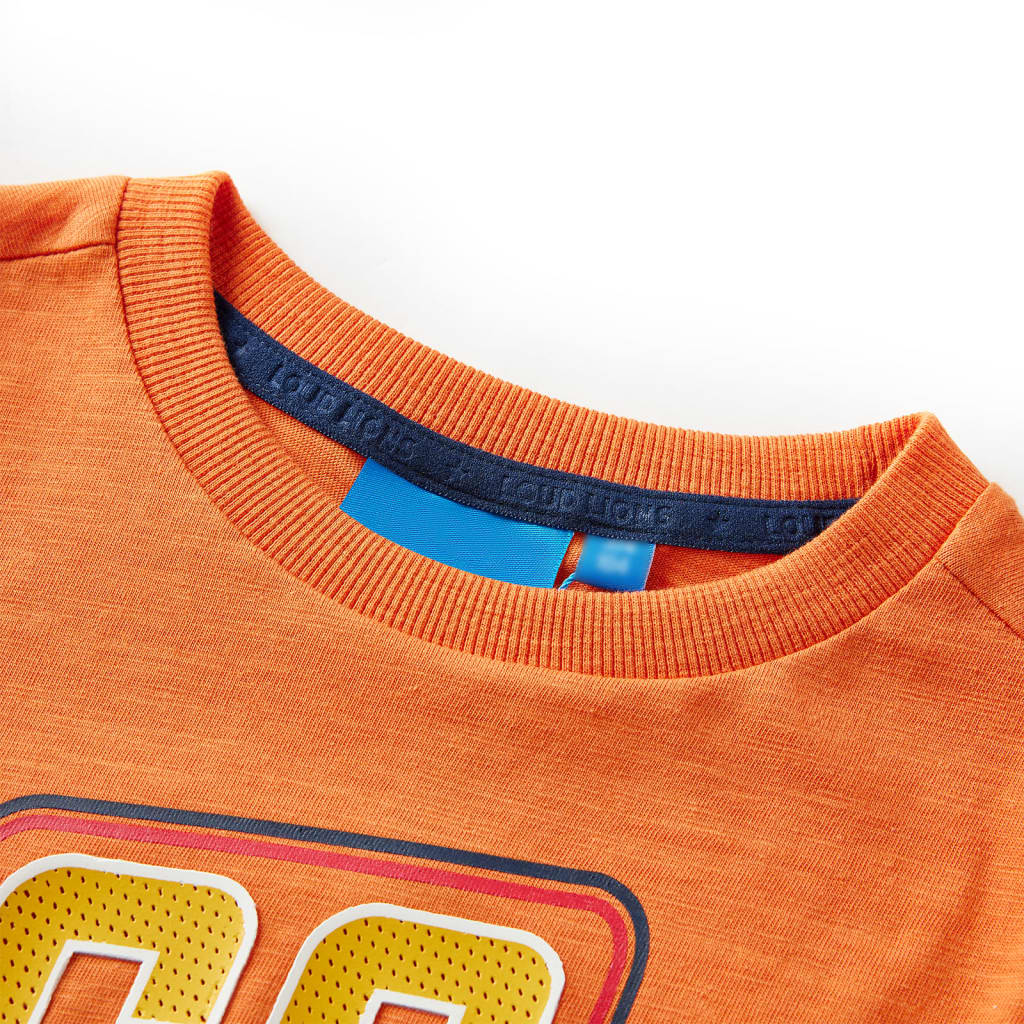 T-shirt de manga comprida para criança laranja-escuro 92