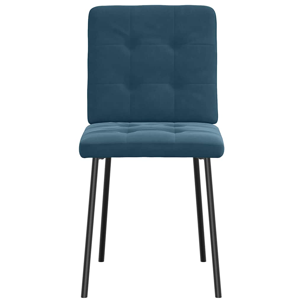 Cadeiras de jantar 6 pcs veludo azul