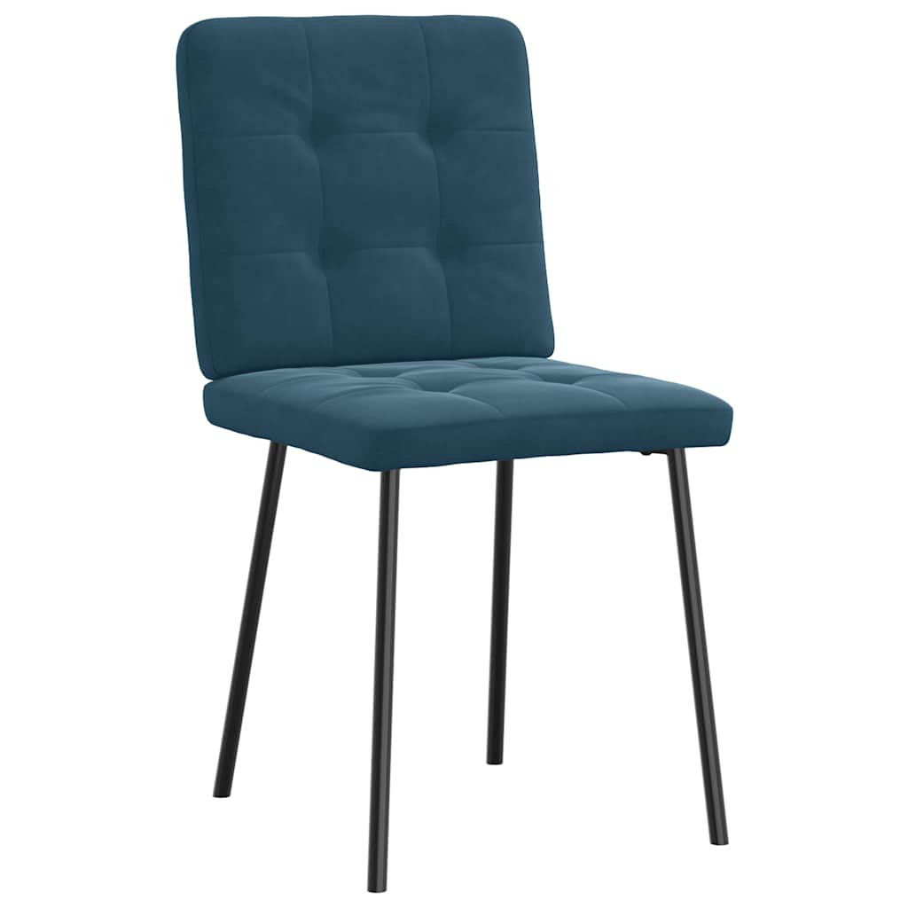 Cadeiras de jantar 6 pcs veludo azul