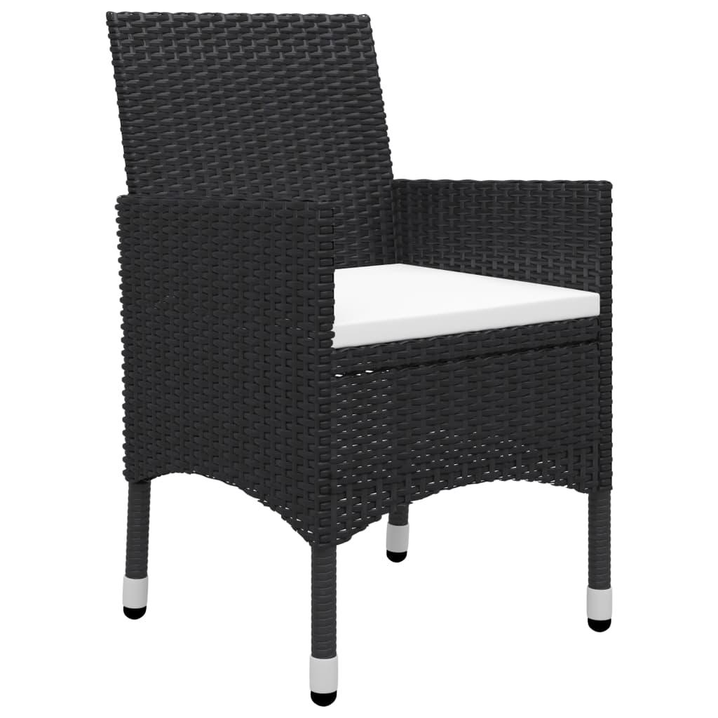 5 Pcs conjunto de jantar para jardim preto