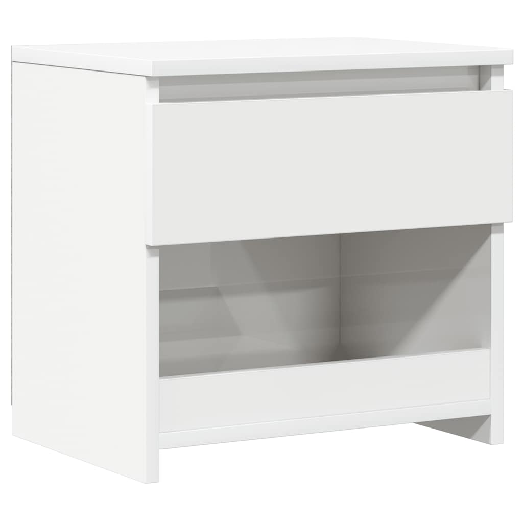 Mesa de cabeceira 40x30x39 cm contraplacado branco brilhante