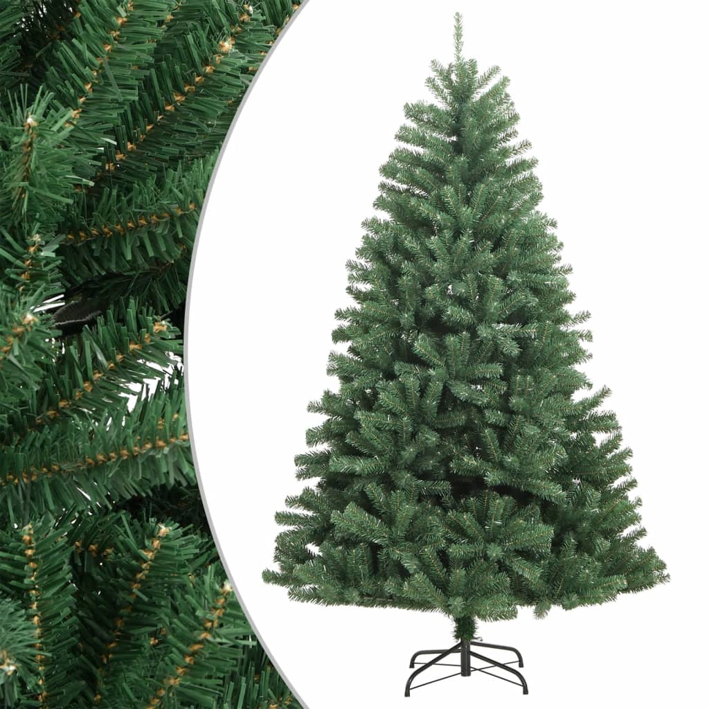 Árvore de natal artificial articulada com suporte 180 cm verde