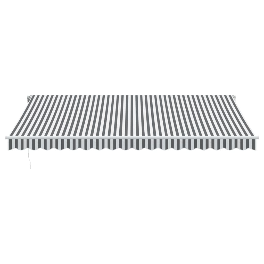 Toldo retrátil automático com LED 450x350 cm antracite/branco