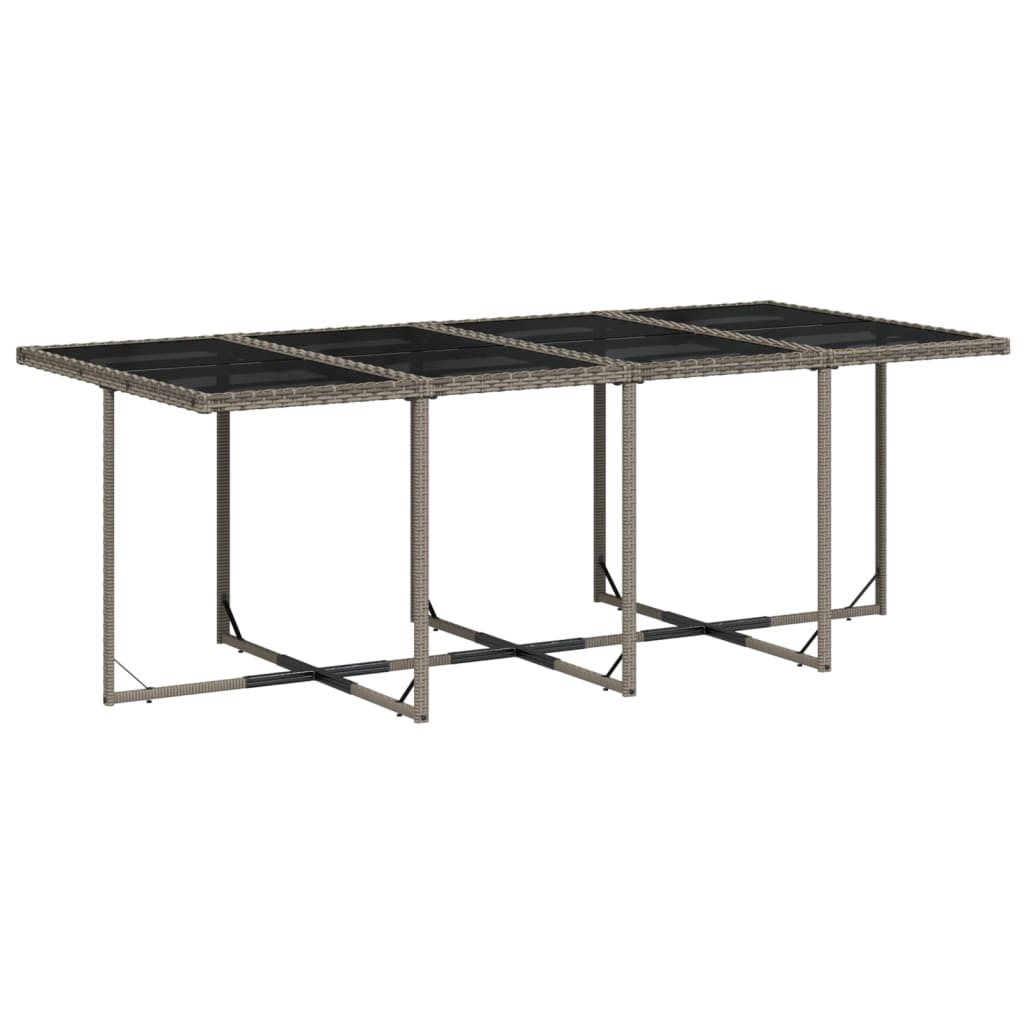 Conjunto de jantar para jardim de 9 peças com almofadas, em rattan sintético cinza