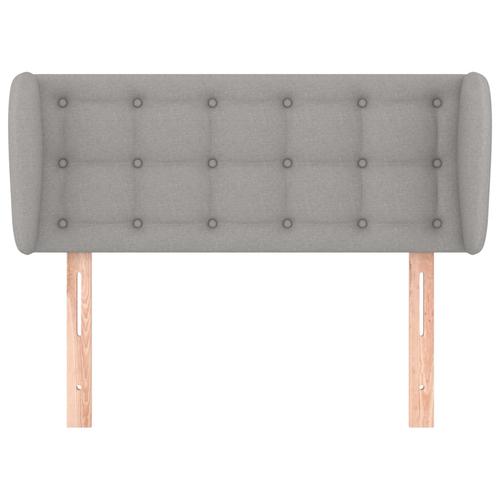 Cabeceira de cama c/ abas tecido 83x23x78/88 cm cinzento-claro