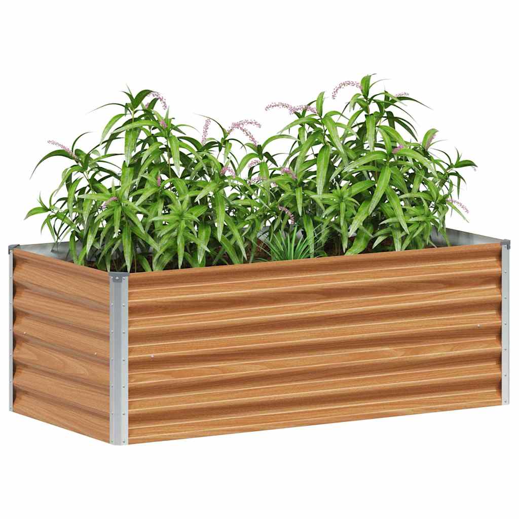 Canteiro de jardim elevado 98 x 50 x 36 cm aço galvanizado