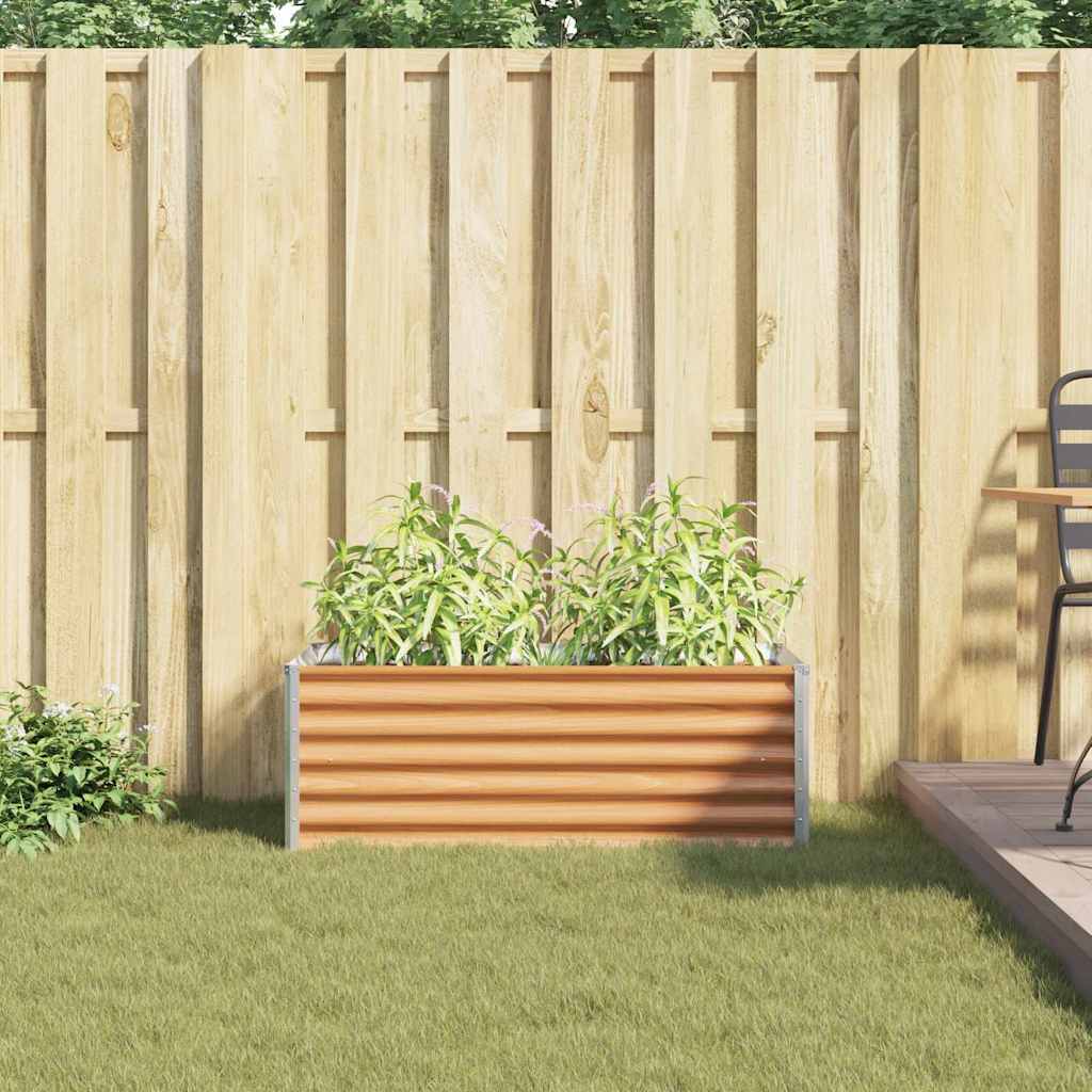 Canteiro de jardim elevado 98 x 50 x 36 cm aço galvanizado