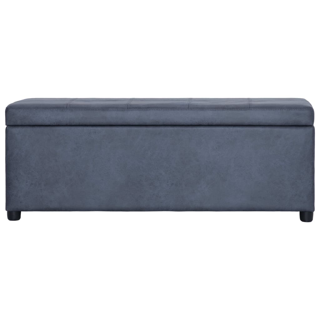 Banco c/ espaço arrumação 116 cm camurça artificial cinzento