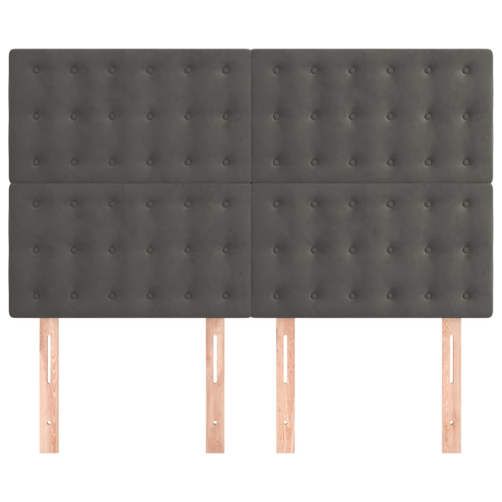 Cabeceira cinza escuro 144x5x118/128 cm veludo