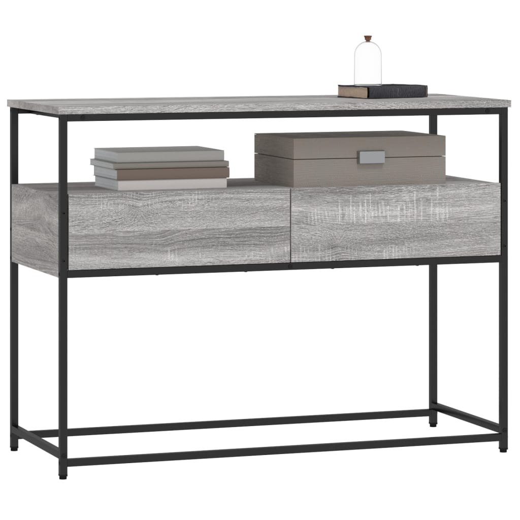 Mesa consola 100x40x75 cm derivados de madeira cinzento sonoma