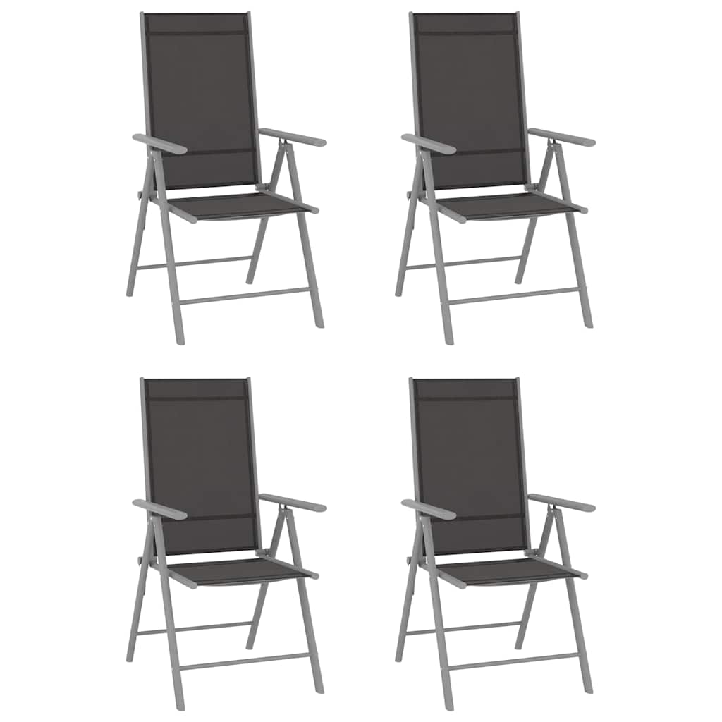 5 Pcs conjunto jantar p/ jardim alumínio e textilene prateado