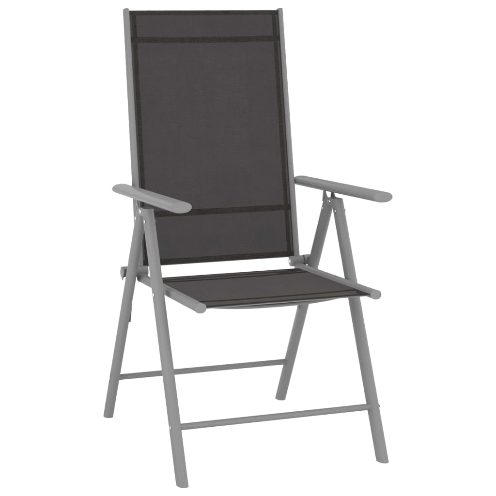 5 Pcs conjunto jantar p/ jardim alumínio e textilene prateado
