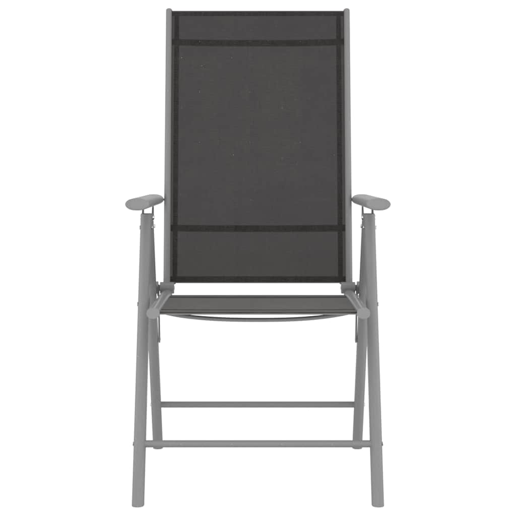 5 Pcs conjunto jantar p/ jardim alumínio e textilene prateado