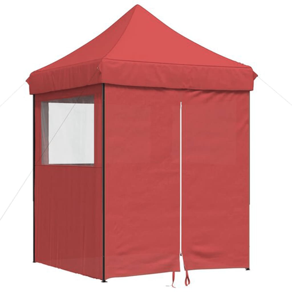 Tenda para festas pop-up dobrável com 4 paredes laterais bordô