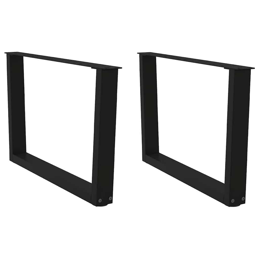 Pés para mesa de centro em v 2 peças preto 70x(42-43,3) cm aço
