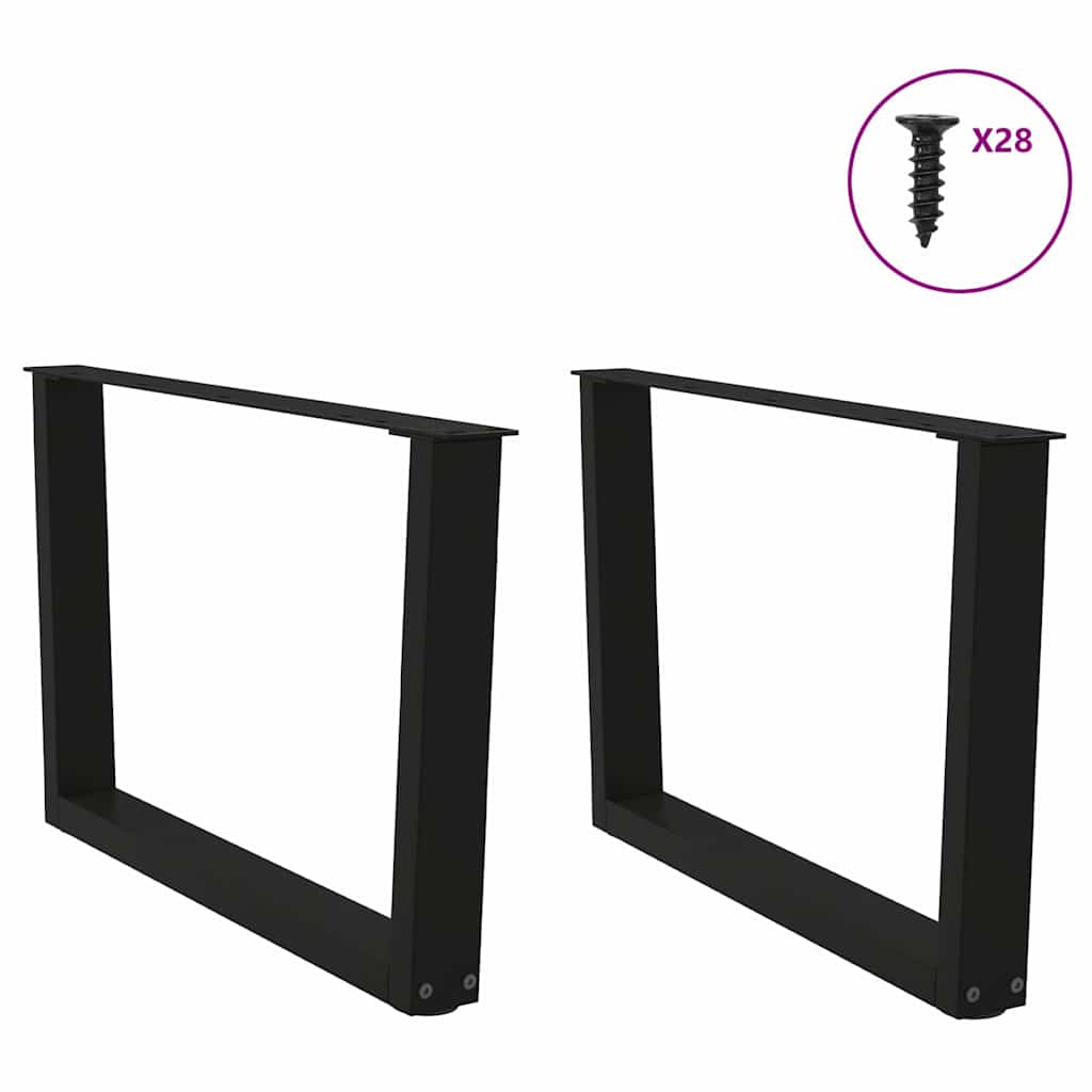 Pés para mesa de centro em v 2 peças preto 70x(42-43,3) cm aço