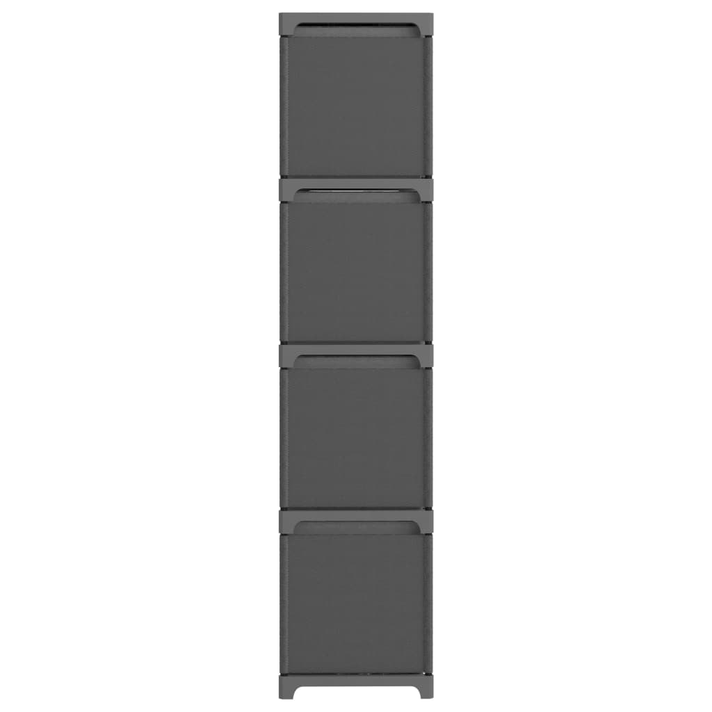 Unid. prateleiras 12 cubos c/ caixas 103x30x141 cm tecido cinza