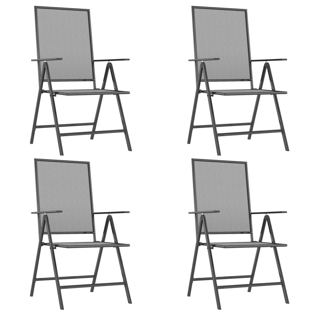 5 Pcs conjunto de jantar para jardim aço antracite