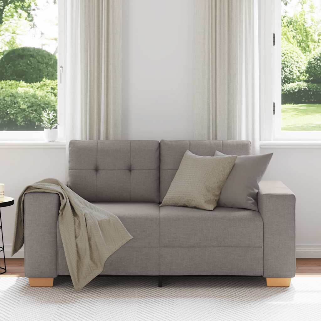 Sofá de dois lugares na cor taupe, 160x77x82 cm, em tecido