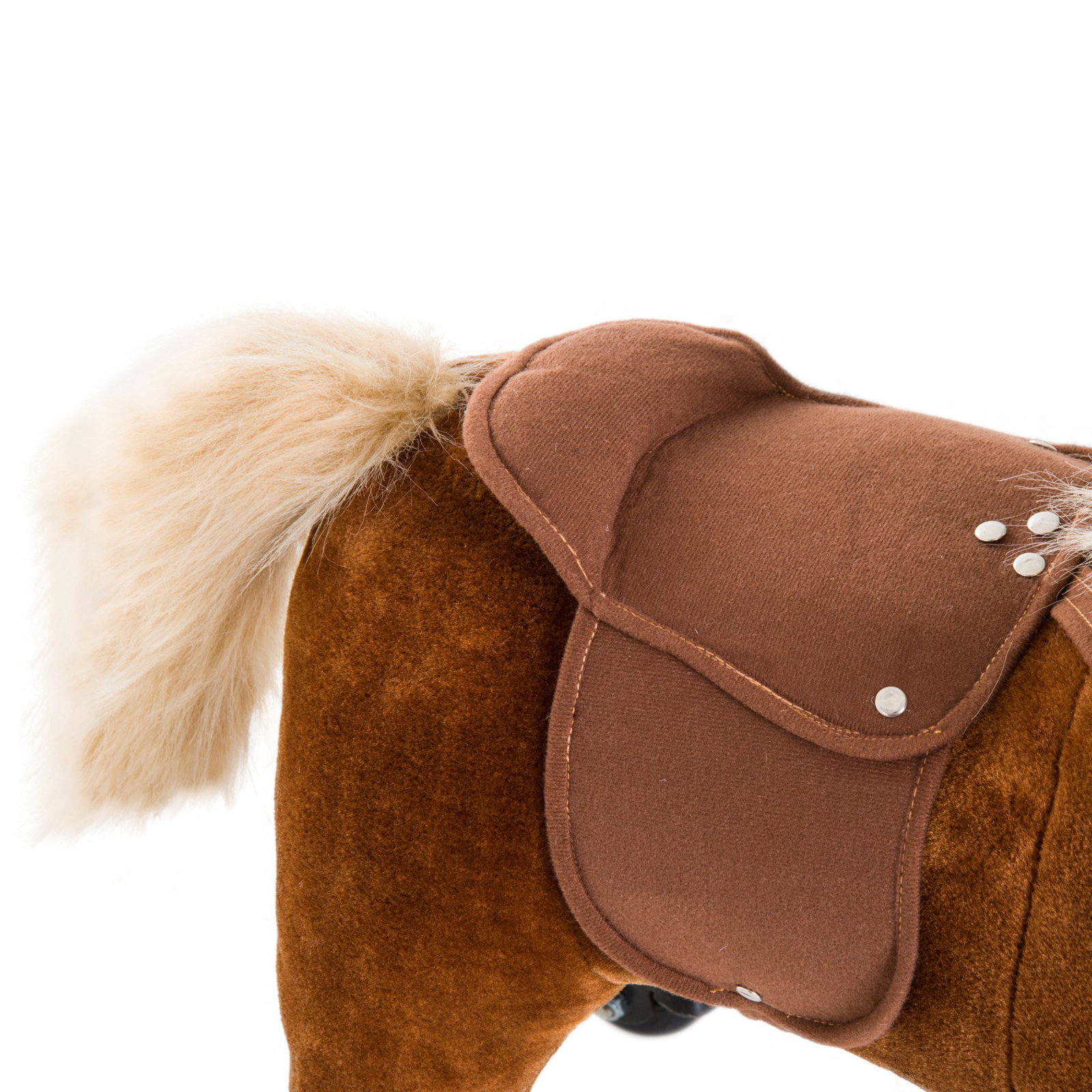 Cavalo para Crianças acima de 36 Meses com Rodas Sons de Relincho e Pedais Carga 60 kg 55x23x60 cm Marrom