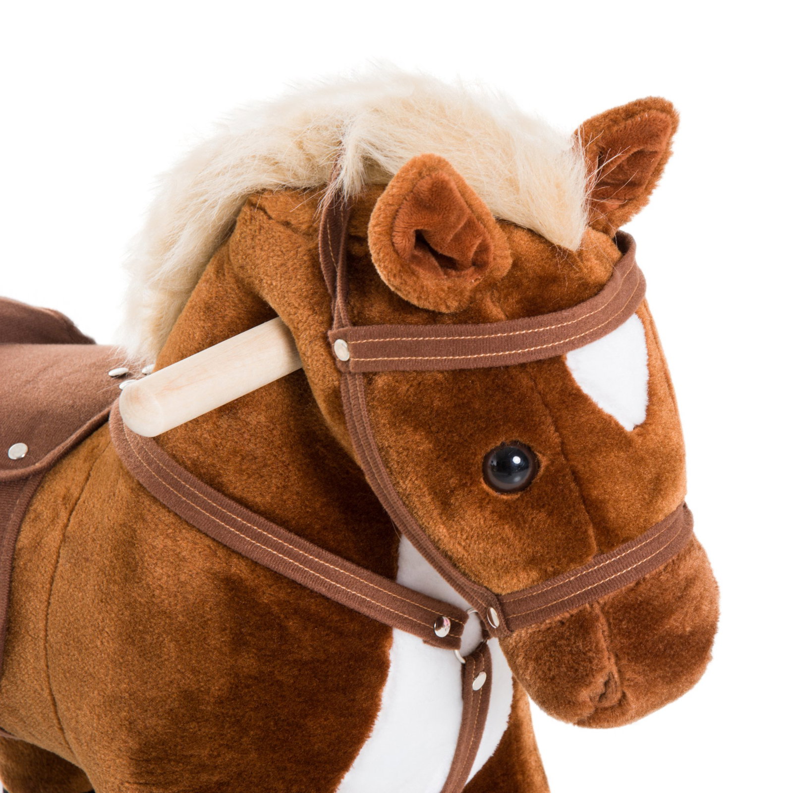 Cavalo para Crianças acima de 36 Meses com Rodas Sons de Relincho e Pedais Carga 60 kg 55x23x60 cm Marrom