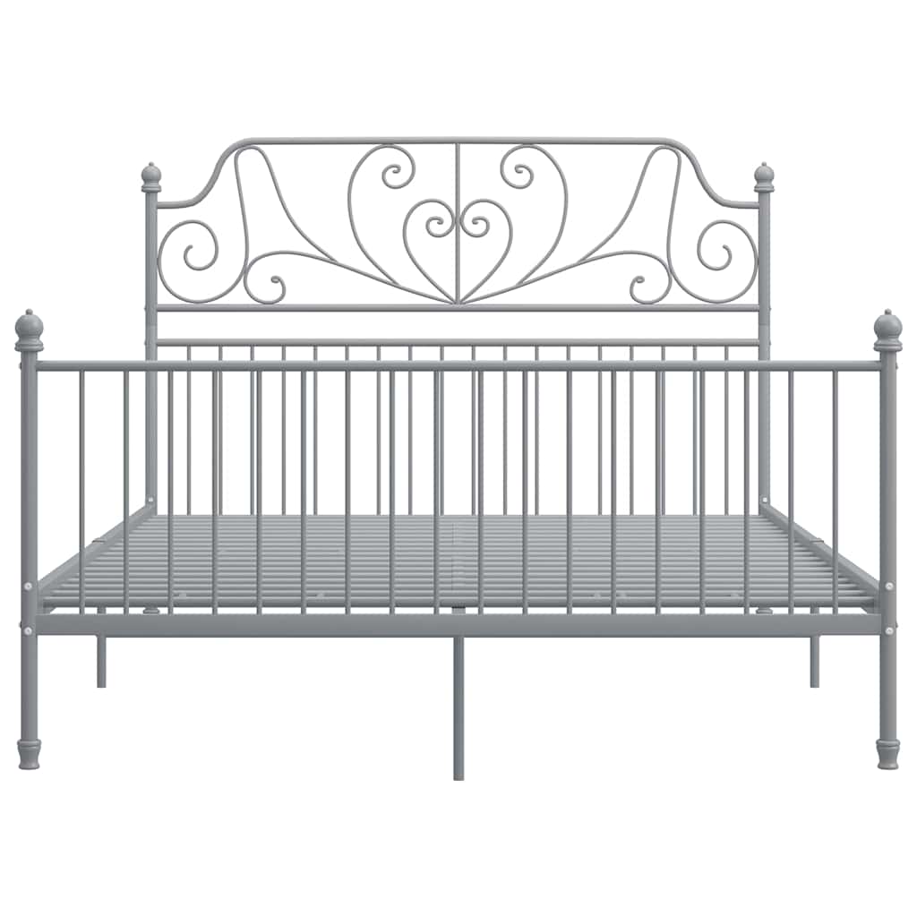 Estrutura de cama sem colchão 140x200 cm metal cinzento