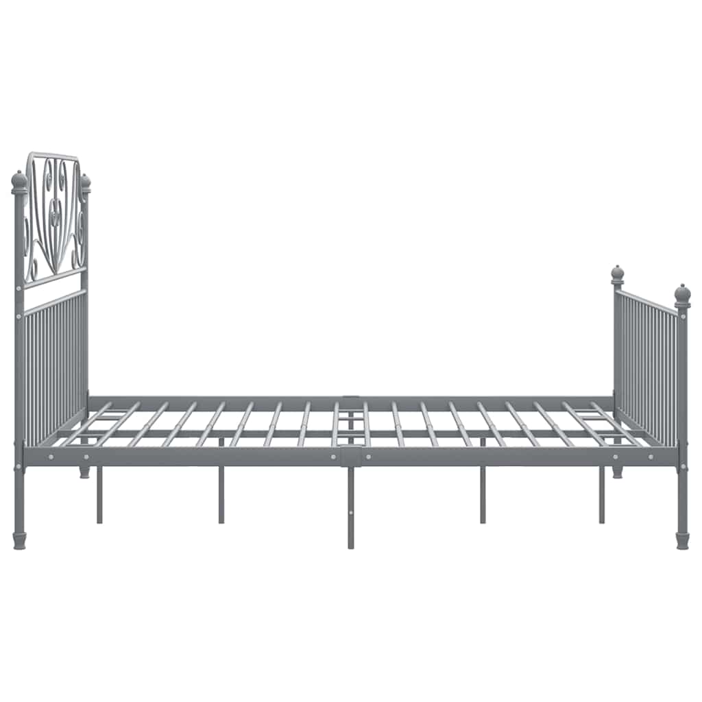 Estrutura de cama sem colchão 140x200 cm metal cinzento