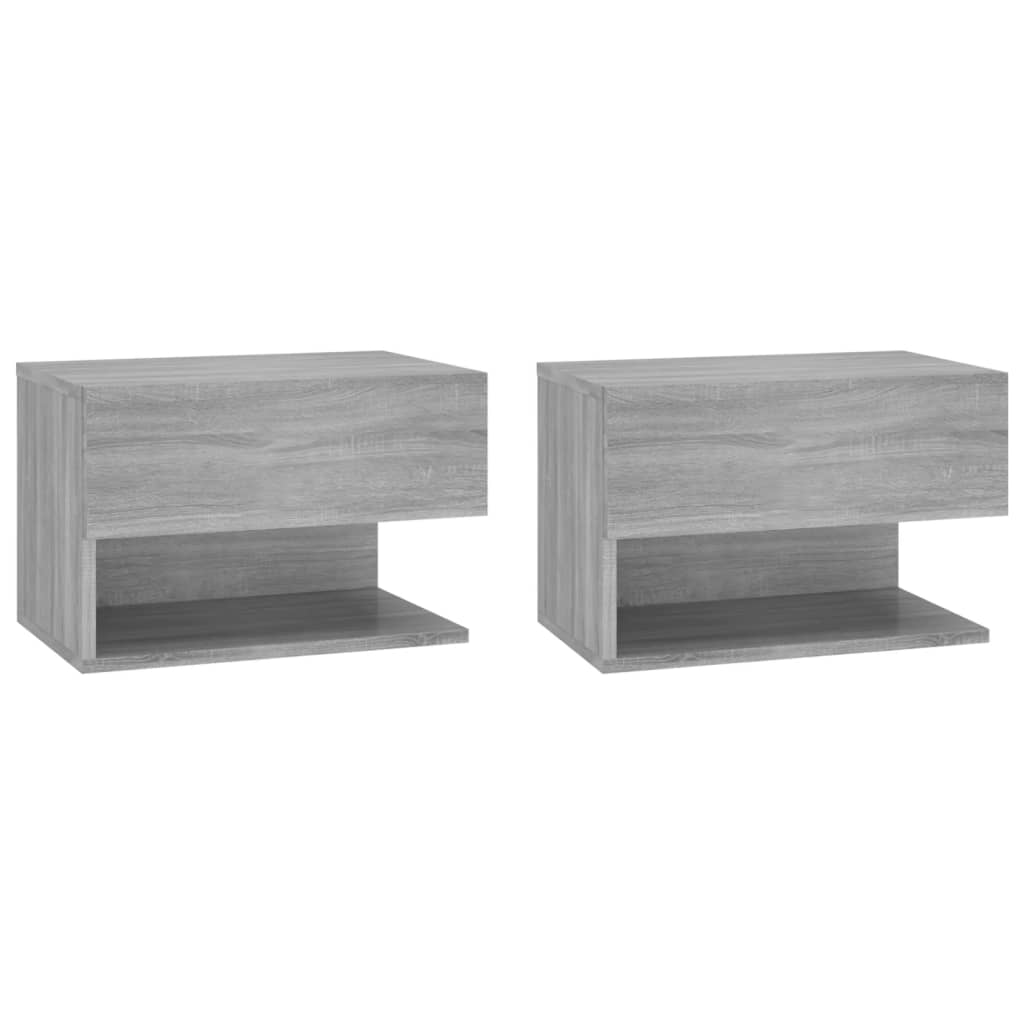 Mesas de cabeceira montagem na parede 2 pcs cinzento sonoma