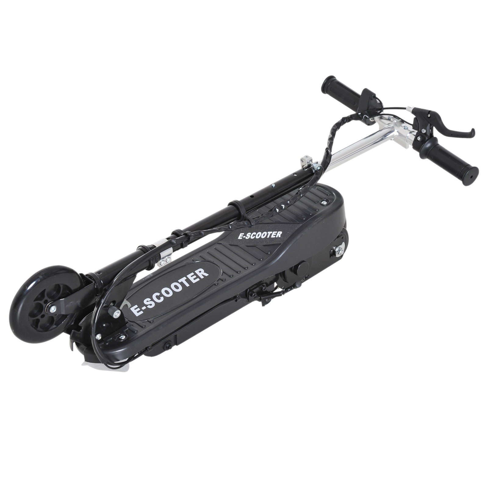Trotinete elétrica para crianças + 7 anos trotinete dobrável com altura ajustável 24v bateria recarregável velocidade até 12 km/h e carga 50 kg 74x36x82,5-92,5 cm preto