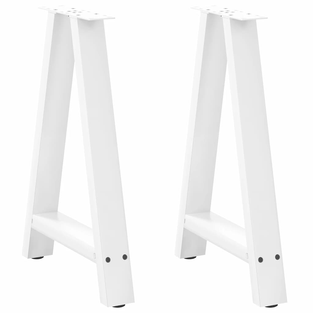Pés para mesa de jantar em formato a, 2 peças, branco, 60x(72-73) cm, aço
