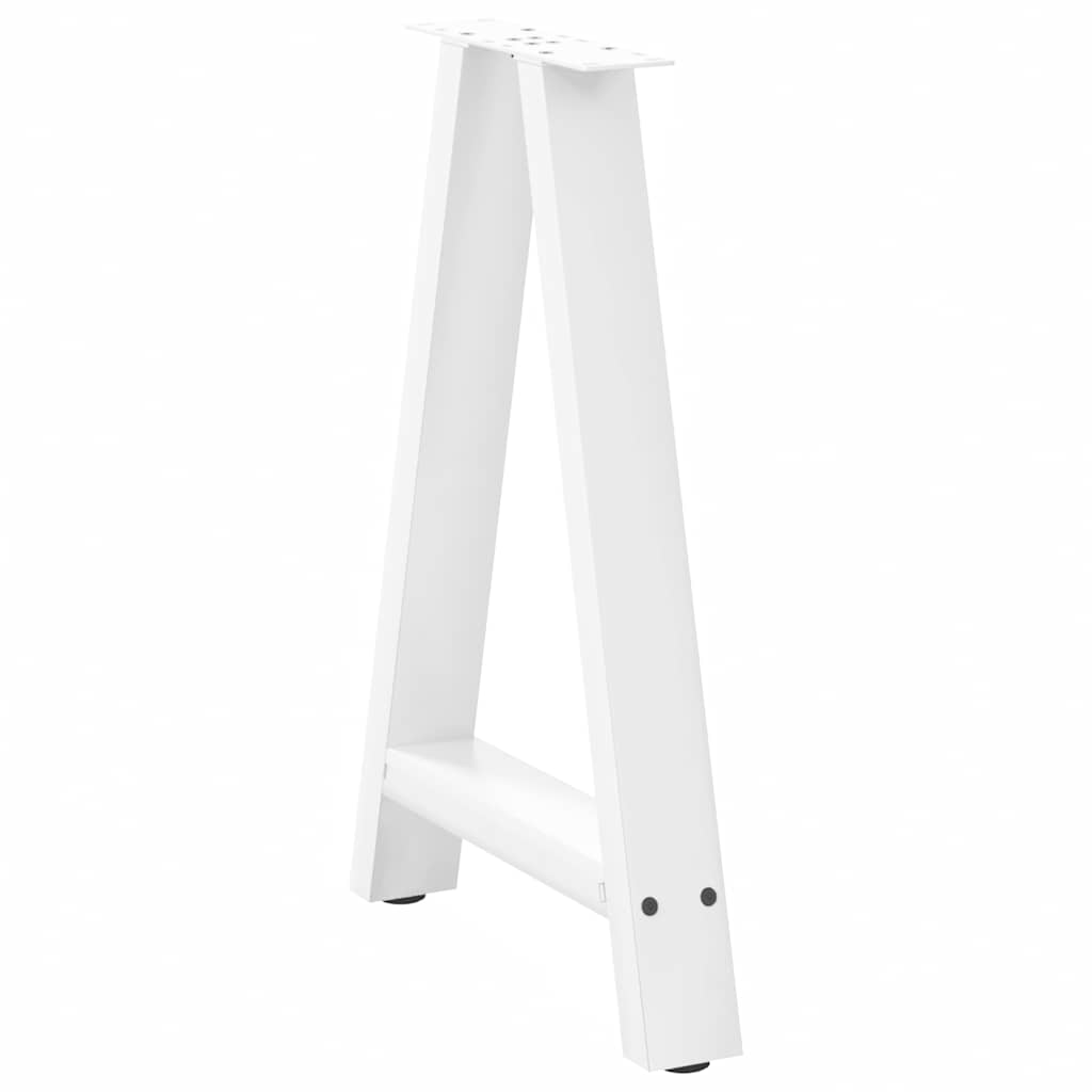 Pés para mesa de jantar em formato a, 2 peças, branco, 60x(72-73) cm, aço