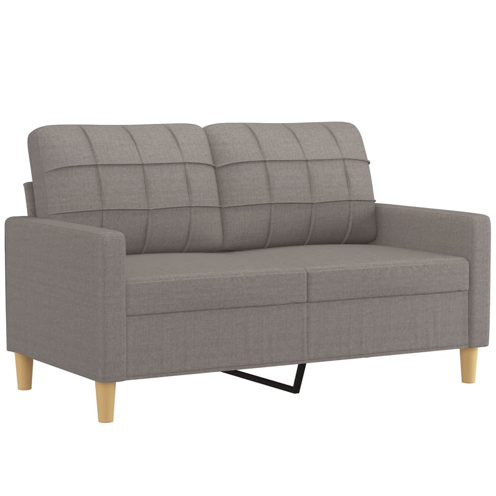 4 Pcs conjunto de sofás com almofadas tecido cinza-acastanhado