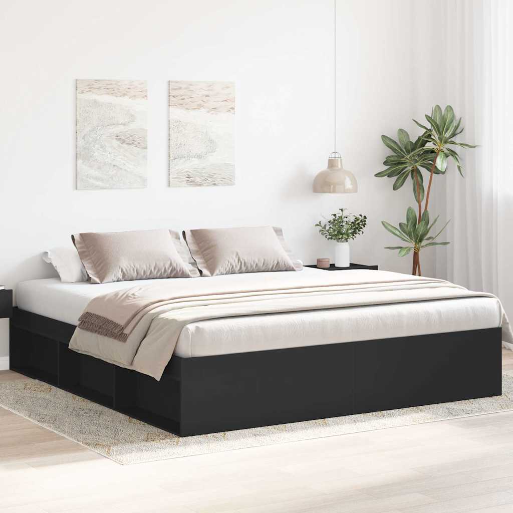 Estrutura de cama 200x200 cm preto