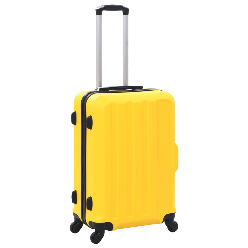 Conjunto de tróleis estojo rígido 3 pcs ABS amarelo