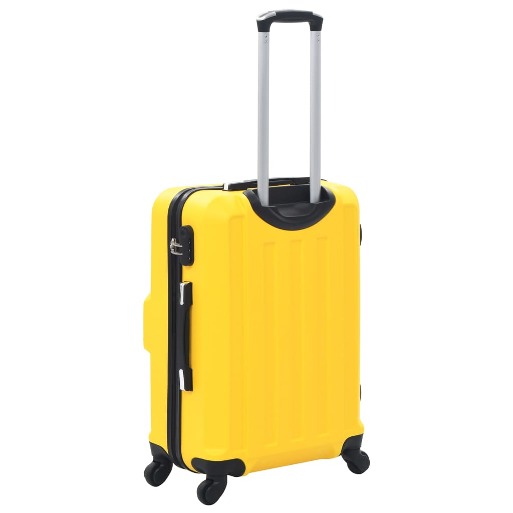 Conjunto de tróleis estojo rígido 3 pcs ABS amarelo
