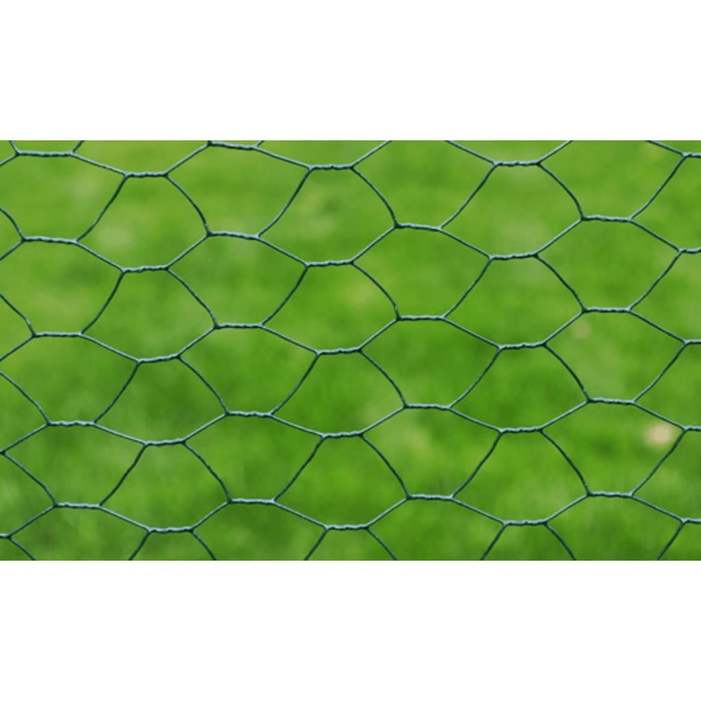 Cerca de arame galinheiro c/ revestimento em PVC 25x0,5 m verde