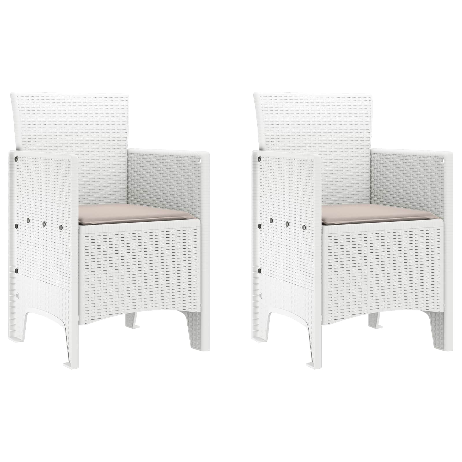 Cadeira de jardim 2 unid. branco polipropileno