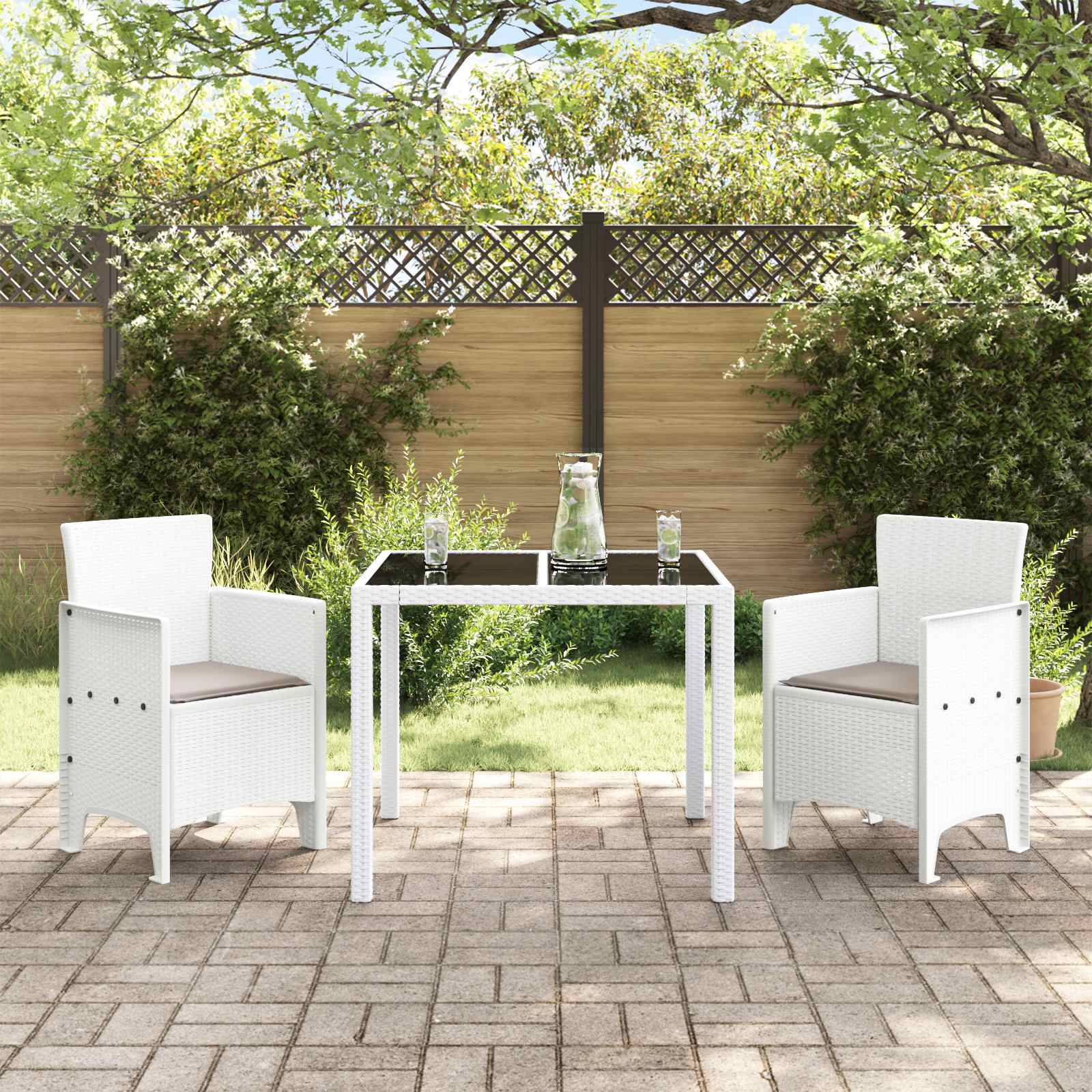 Cadeira de jardim 2 unid. branco polipropileno
