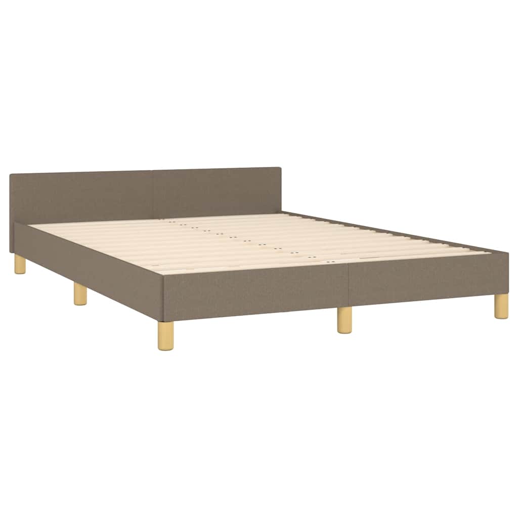 Cama sem colchão 140x190 cm tecido castanho-acinzentado