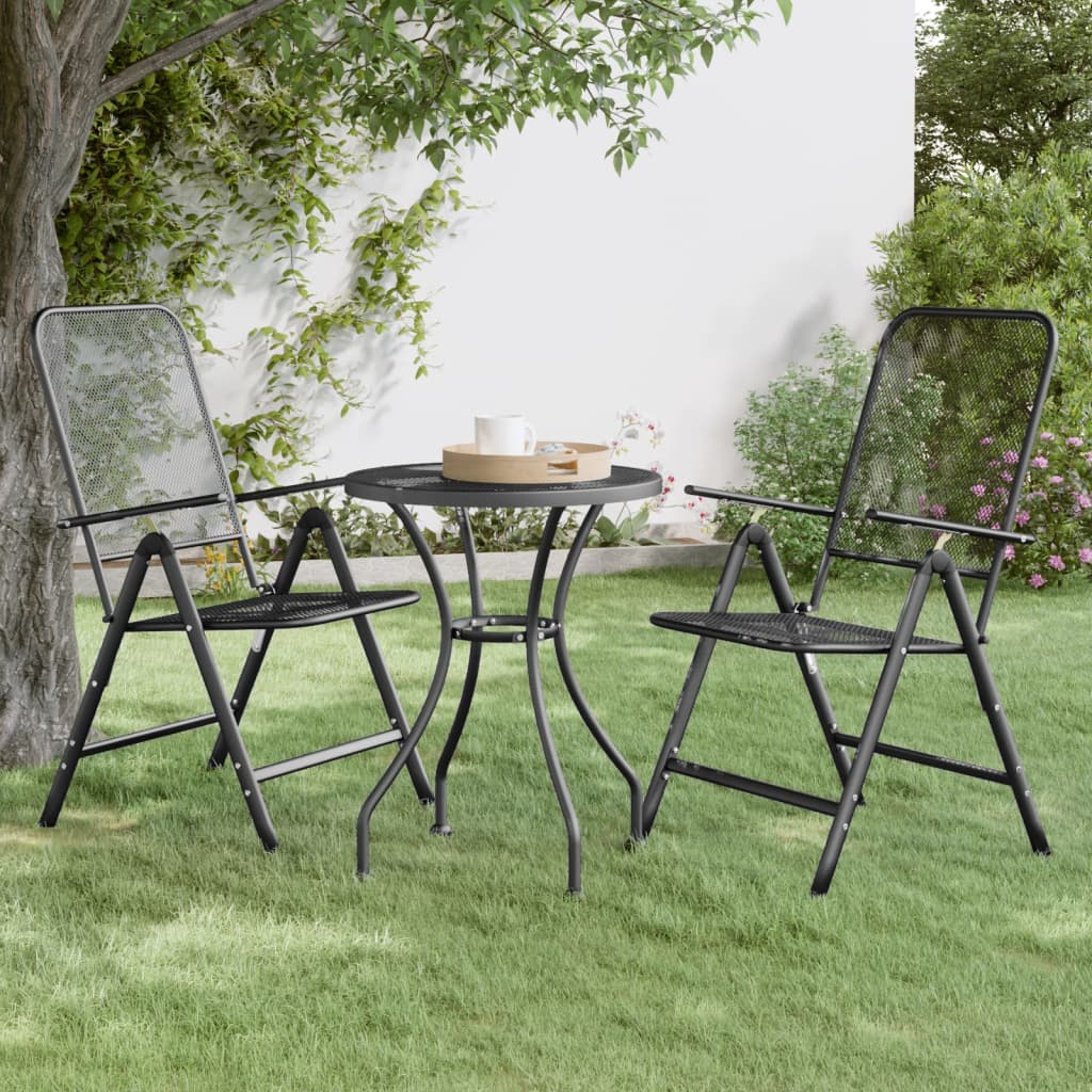Mesa de jardim ø60x72 cm malha metal expandido antracite