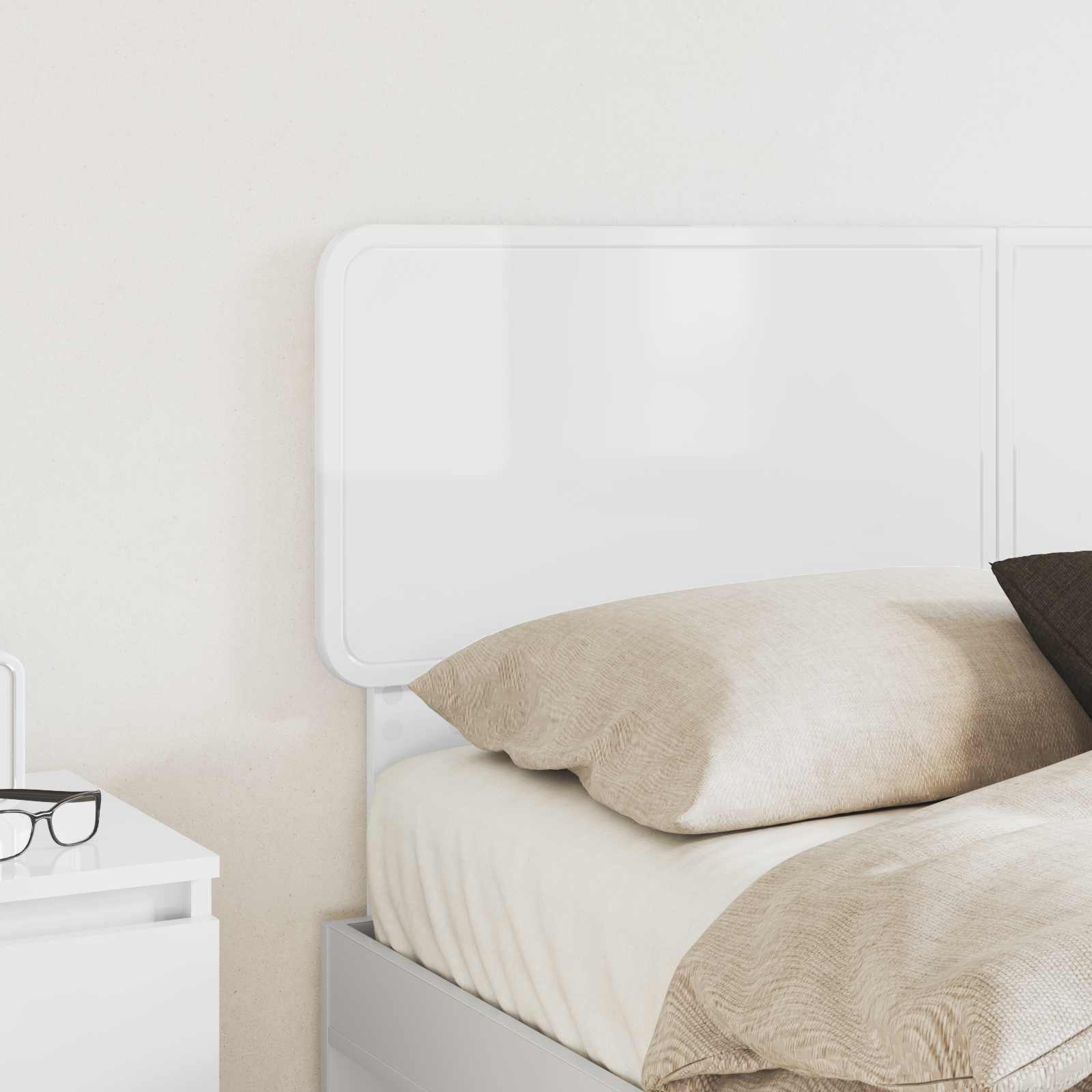 Cabeceira branco brilhante derivados de madeira