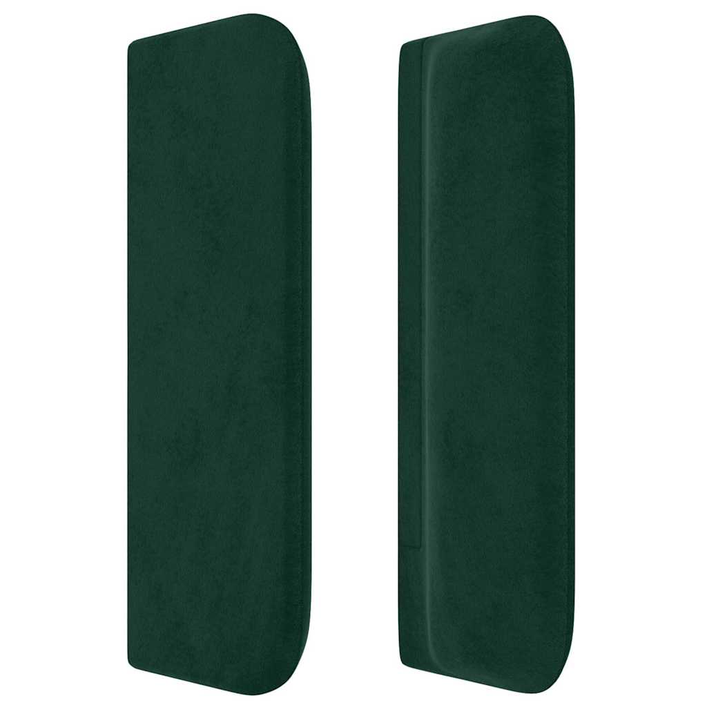 Cabeceira de cama c/ abas veludo 163x16x78/88cm verde-escuro