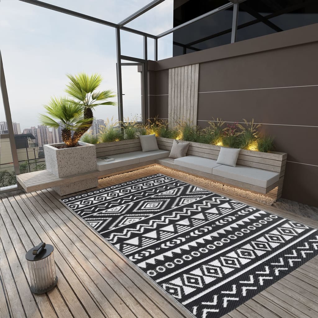 Tapete de exterior 190x290 cm arakil PP preto