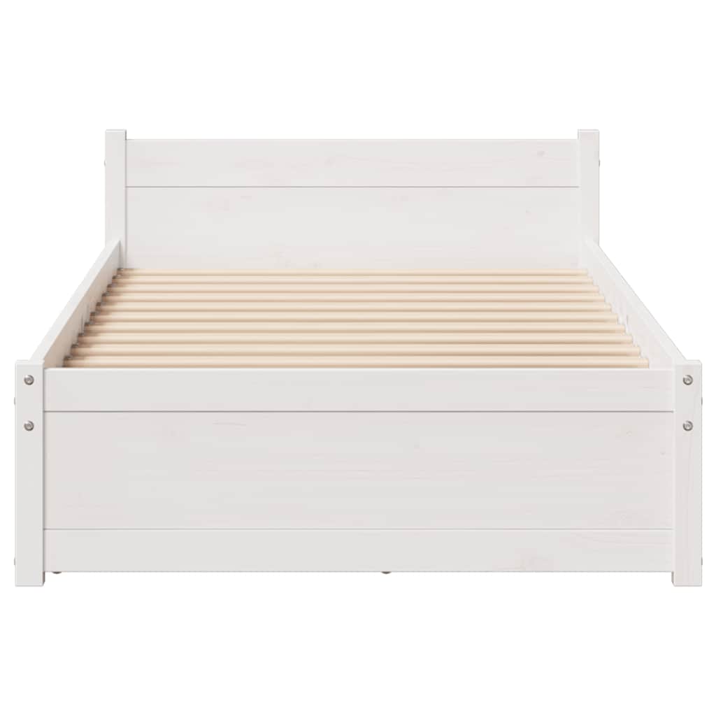 Cama sem colchão 90x190 cm madeira de pinho maciça branco